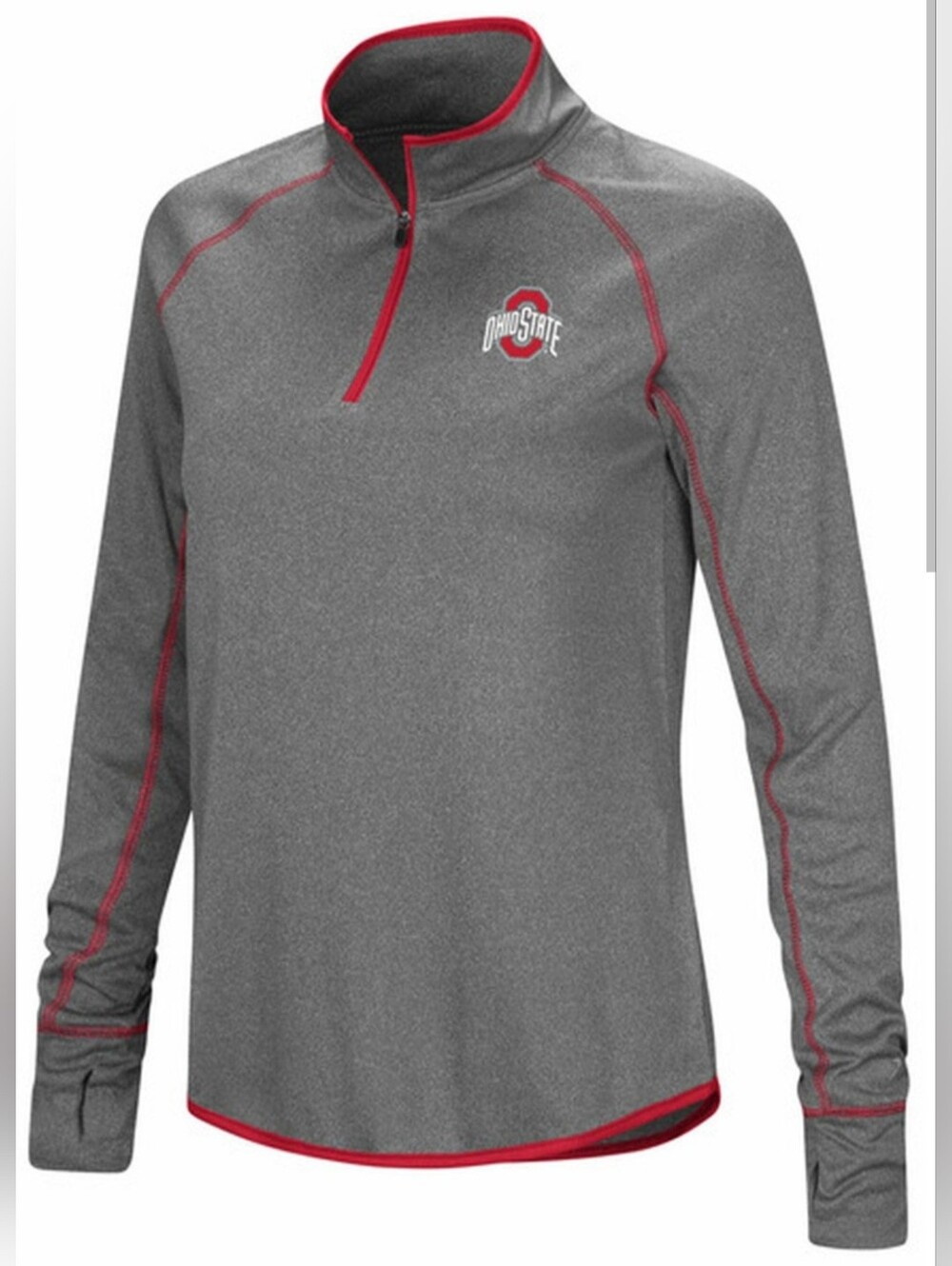 NWT OH State Colosseum Womens Gray Pullover with Red Trim